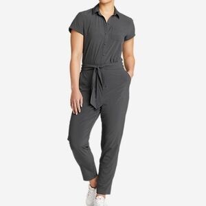 Eddie Bauer Departure‎ Lightweight Grey Belted Jumpsuit Travel Ready Size Medium